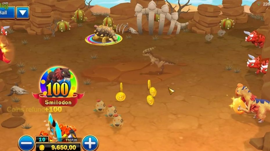 How to play shooting fish Dinosaur Tycoon